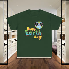 Earth Day T-Shirt — "Happy Earth Day" Cute Earth with Sunglasses Eco Graphic Tee