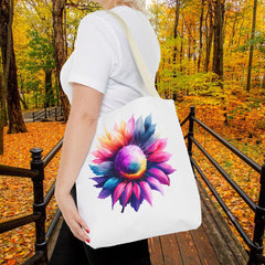Vibrant Floral Tote Bag, Colorful Flower Design,