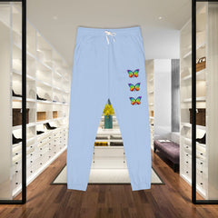 Rainbow Butterfly Fleece Sweatpants - Unisex Lounge Pants,