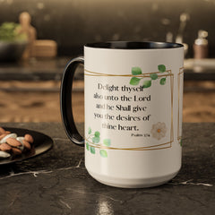 Inspirational Psalm 37:4 Floral Coffee Mug (11oz, 15oz)