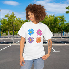 Floral Pop Tee — Retro Colorful Daisy Graphic T-Shirt