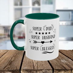 Super Dad Super Husband Super Blessed Coffee Mug — Father's Day Gift (11oz/15oz)