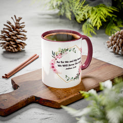 Joshua 24:15 Floral Faith Mug — "As for Me and My House, We Will Serve the Lord" (11oz/15oz)