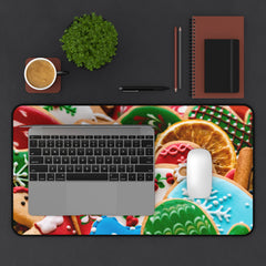 Festive Cookie-Themed Desk Mat | Holiday Office Decor,