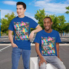 Because He Lives Floral Christian T-Shirt