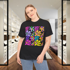 Colorful Floral Tile T-Shirt — Pastel Retro Pattern Tee