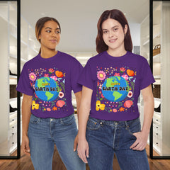 Earth Day Floral Tee — "Happy Earth Day" Graphic T-Shirt