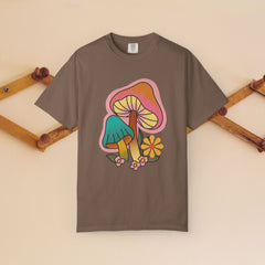 Retro Mushroom Floral T-Shirt, Unisex Boho Tee,