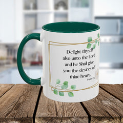 Inspirational Psalm 37:4 Floral Coffee Mug (11oz, 15oz)
