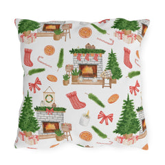 Cozy Christmas Pattern Throw Pillow