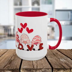 Love Gnome Coffee Mug — Valentine's Day Red Interior 11oz/15oz