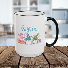 Easter Bunny & Eggs Accent Rim Mug (11oz/15oz)