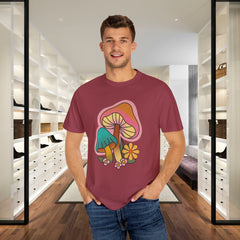 Retro Mushroom Floral T-Shirt, Unisex Boho Tee,