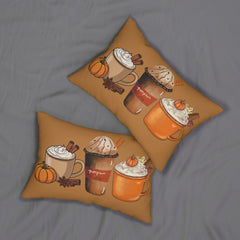 Pumpkin Spice Latte Lumbar Pillow - Cozy Fall Decor, Seasonal Home Accent, Autumn Pillow, Thanksgiving Gift, Cafe Style Decor