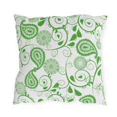 Reversible Pillow Green Paisley Design