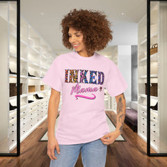 Inked Mama T-Shirt – Floral Leopard Tattoo Mom Tee