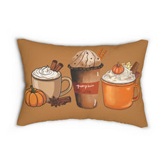 Pumpkin Spice Latte Lumbar Pillow - Cozy Fall Decor, Seasonal Home Accent, Autumn Pillow, Thanksgiving Gift, Cafe Style Decor