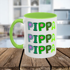Pippa Floral Name Mug — Personalized Colorful Coffee Cup (11oz & 15oz)