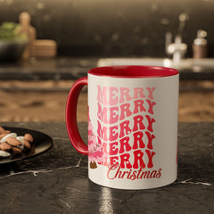 Pink Merry Merry Merry Christmas Mug