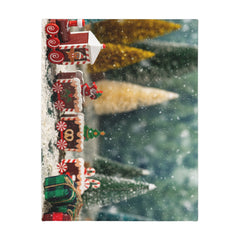 Christmas Gingerbread Village Velveteen Blanket