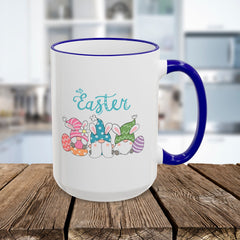 Easter Bunny & Eggs Accent Rim Mug (11oz/15oz)