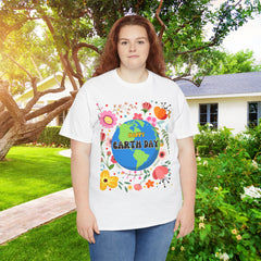 Earth Day Floral Tee — "Happy Earth Day" Graphic T-Shirt