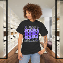 Mama Retro Stack T-Shirt — Blue Marlin Groovy Mama Graphic Tee
