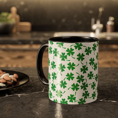 Shamrock Pattern Coffee Mug — St. Patrick’s Day Green Clover Ceramic Mug (11oz & 15oz)