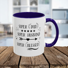 Super Dad Super Husband Super Blessed Coffee Mug — Father's Day Gift (11oz/15oz)
