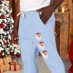 Retro Santa Holiday Fleece Sweatpants - Unisex Lounge Pants,