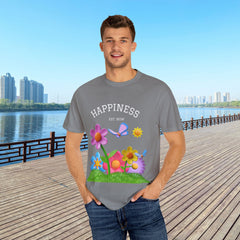 Cheerful Flower Graphic T-Shirt, Happiness Tee,